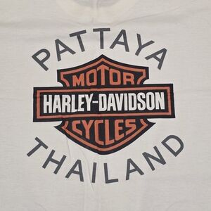 Vintage Harley-Davidson Pattaya Thailand Big Logo Dealer Tee XXL E67